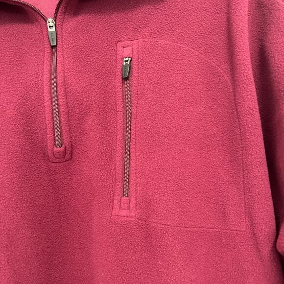 LL Bean Mens Pullover Burgundy Fleece Sweater Traditional Fit Size XXL REG - Picture 3 of 5